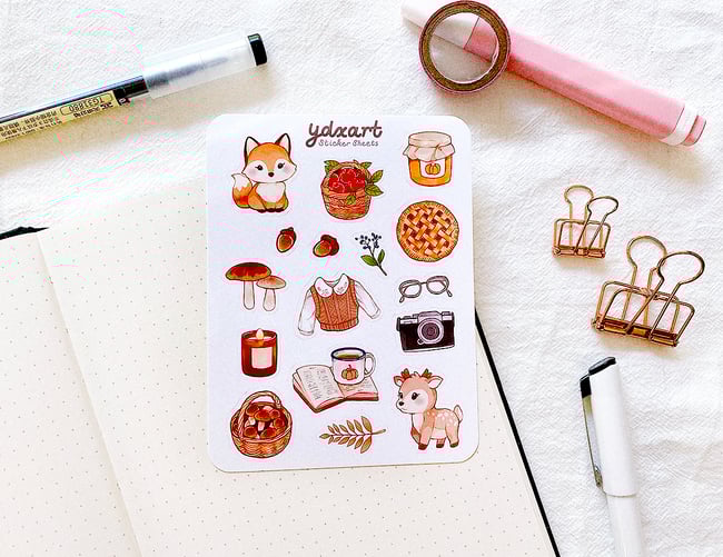 Autumn Cottagecore Sticker Sheet