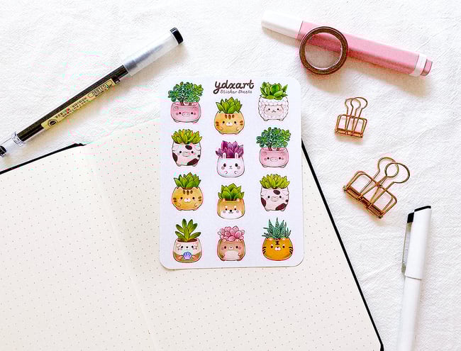 Succulent Friends Sticker Sheet