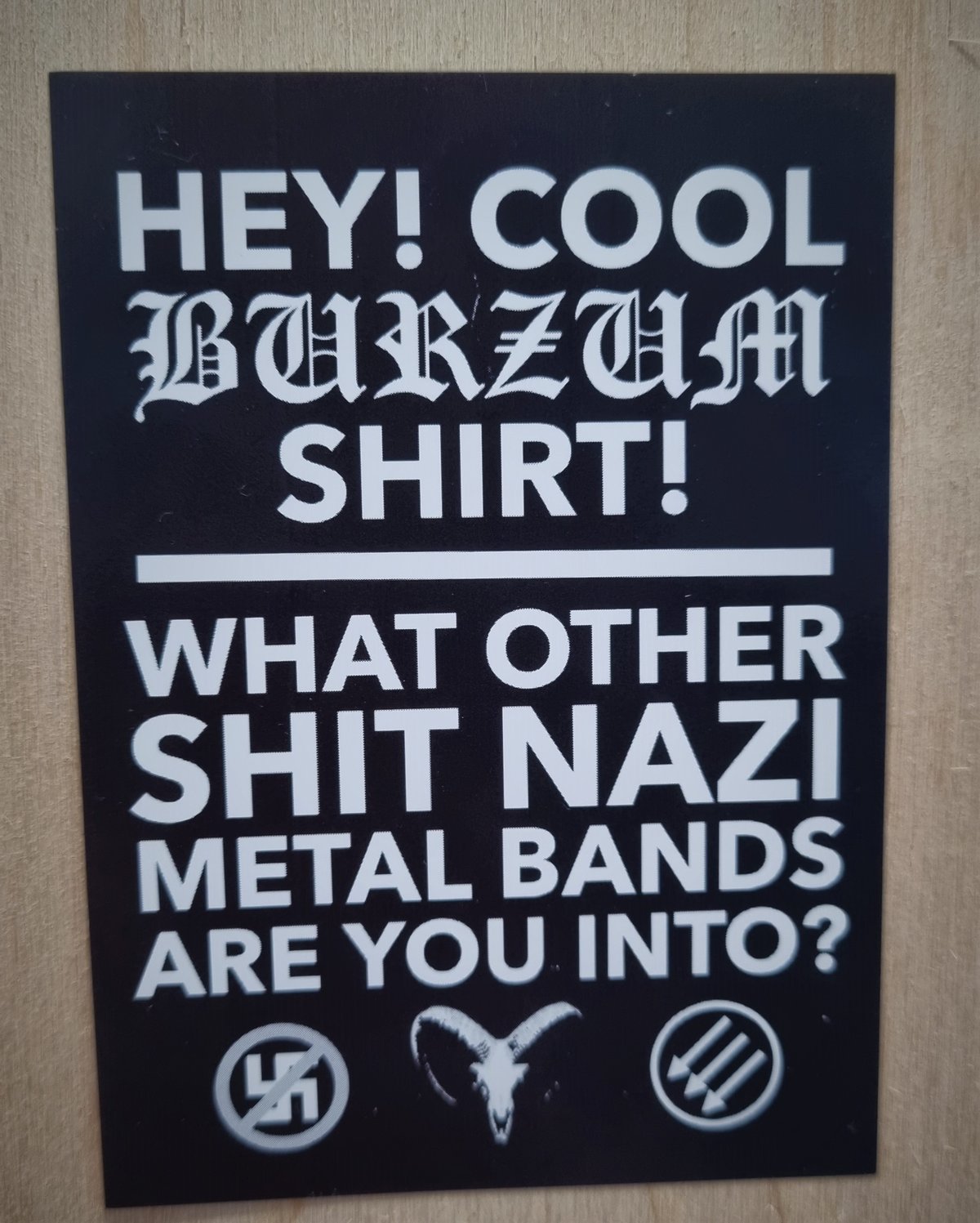 Image of "Cool Burzum shirt!", sticker 10pk