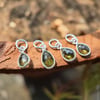 Moldavite Pendant charms - Moldavite rose cut charm - Sterling silver Jewellery - moldavite crystal 