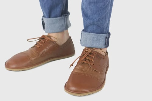 Image of Toecap Brogue Derby Shoes - Chaplin in Tobacco Brown - 42 EU - Ready to ship