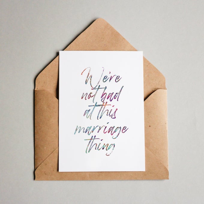 Image of We're not bad at this marriage thing