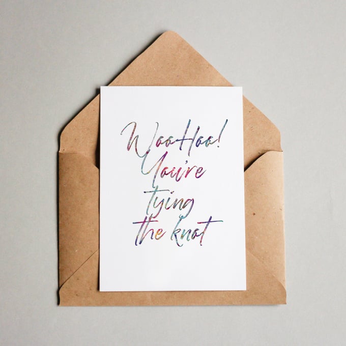 Image of Woohoo you're tying the knot