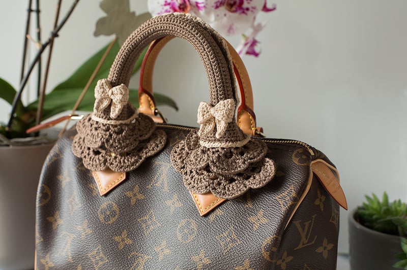 Bow ruffles handle cover (protector) for LV Speedy bag