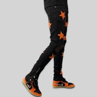 Image 2 of Snap Buttons x Orange Stars Black Jean
