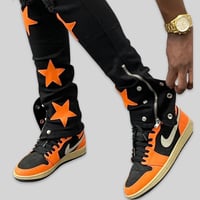 Image 3 of Snap Buttons x Orange Stars Black Jean