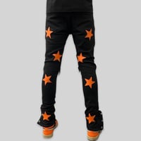 Image 4 of Snap Buttons x Orange Stars Black Jean