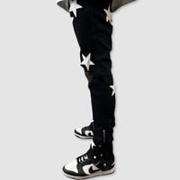 Image 3 of Snap Buttons x White Stars Black Jean