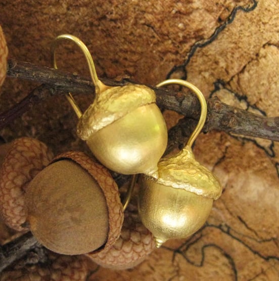 Image of Acorn Earrings 18K Gold