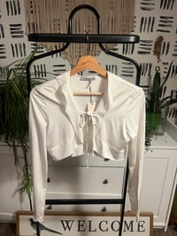 Image 1 of NWT crop ruffle tie top