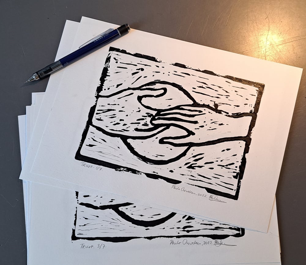 Trust, 2022. Linocut