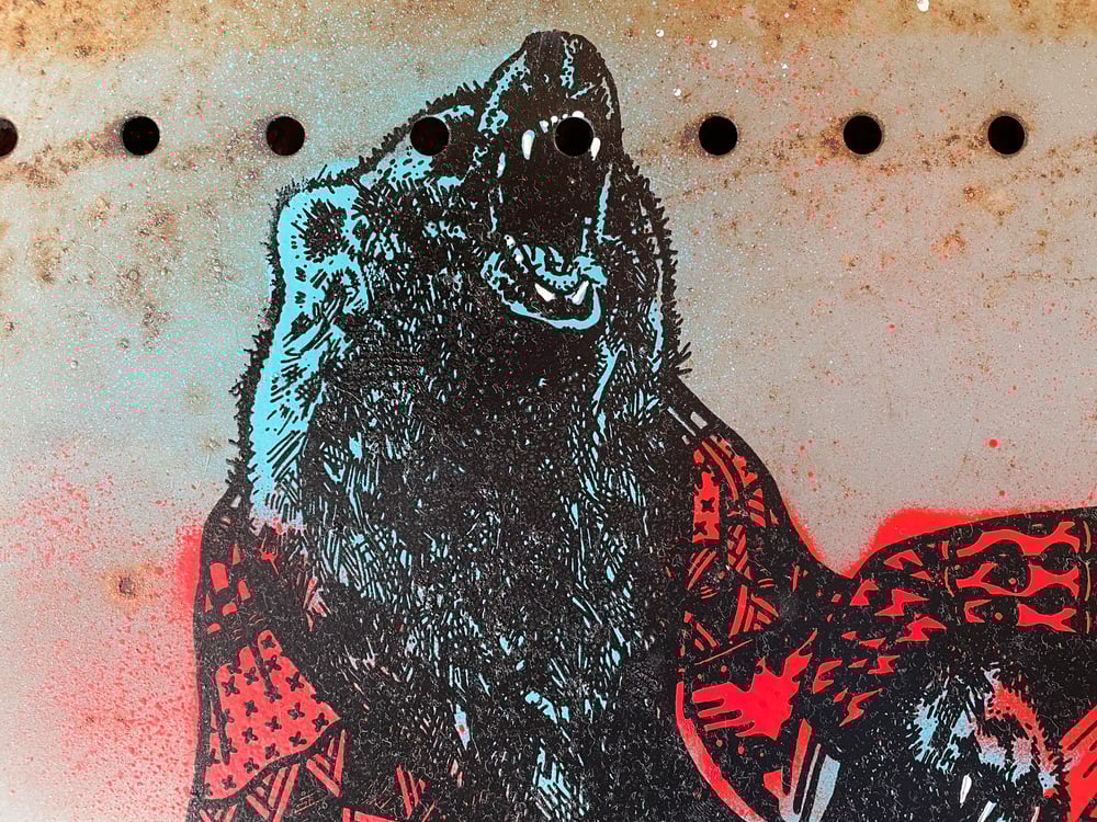 Image of Medicine Bear on Reclaimed Metal