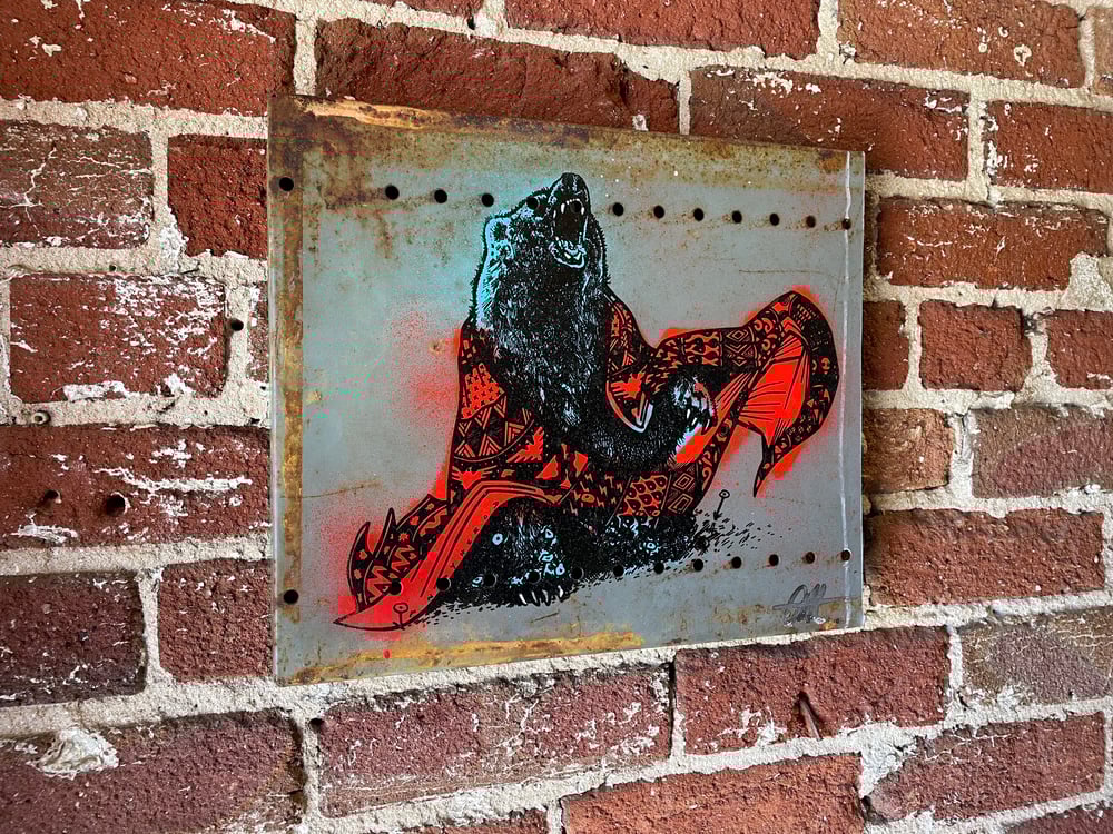 Image of Medicine Bear on Reclaimed Metal