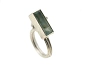 Image 3 of Strata ring,  Aquamarine in silver clustered with cube