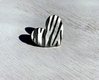 Image 1 of Zebra Print Heart Scarf Slide