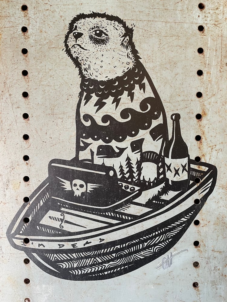 Image of The Writer on Reclaimed Metal