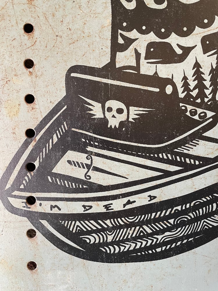 Image of The Writer on Reclaimed Metal