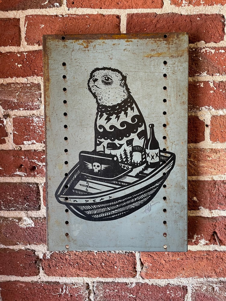 Image of The Writer on Reclaimed Metal
