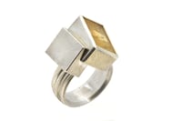 Image 2 of Strata Ring, Imperial Topaz interlaced with cube