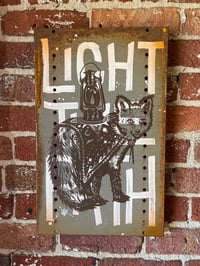 Image 4 of Light the Path with Graffiti Background on Reclaimed Metal