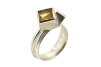 Image 2 of Strata ring, Imperial Topaz  in silver interlaced with cube