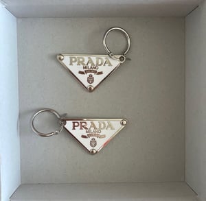 Image of Prada Tag Earrings (Colors Available)