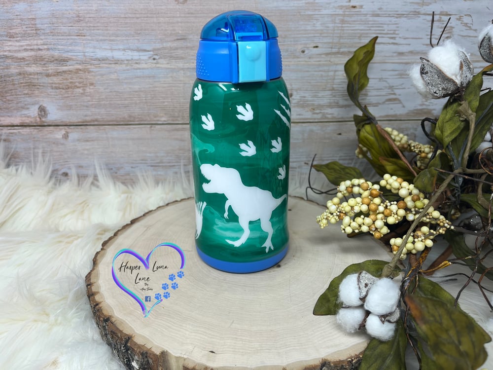 Image of 18oz TRex Blue Easy Sip Tumbler