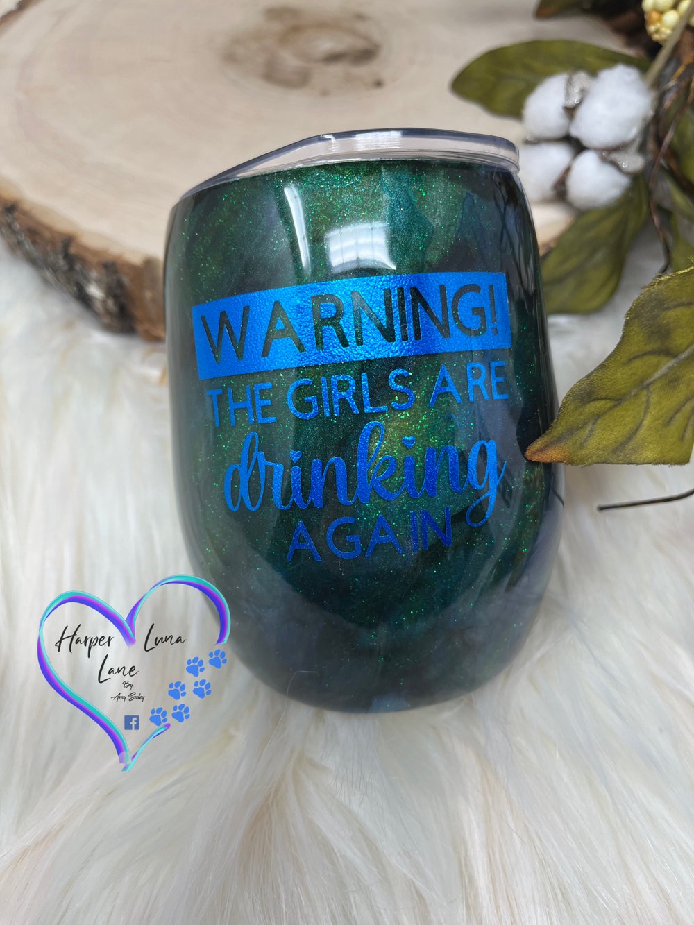 Image of Warning the Girls are Drinking Again 12 oz Wine Tumbler 