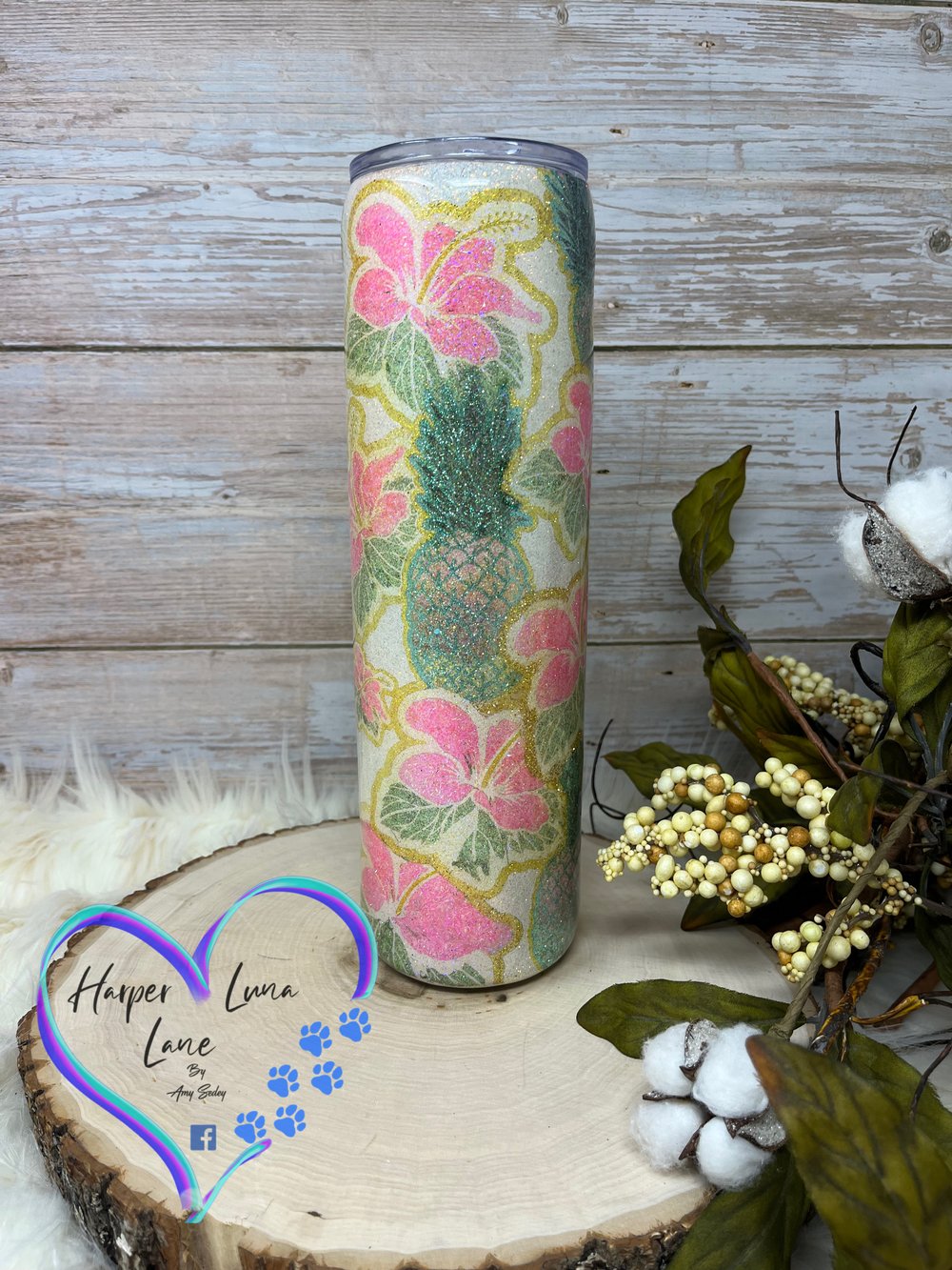 Image of 32oz Summer Vibes Pineapple Tumbler