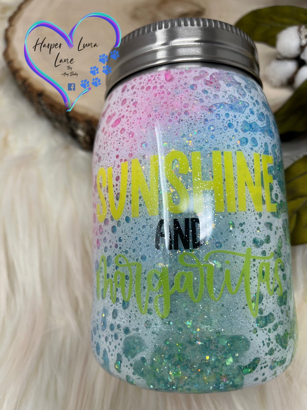 Image of 20oz Sunshine and Margaritas Mason Jar 