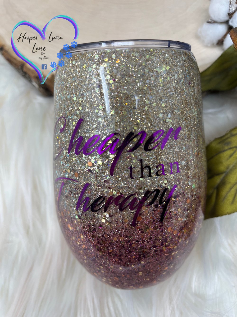 Image of Cheaper Than Therapy 14 oz Wine Tumbler 