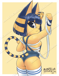 Image 1 of Egyptian Cat Overalls - 8.5 x 11 Art Print - Matte