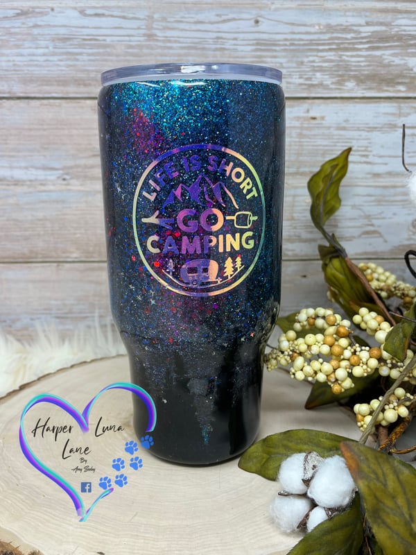 Image of 32oz Life is Short Go Camping Tumbler