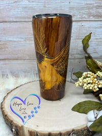 Image 2 of 30-32oz Eagle Woodgrain Tumbler