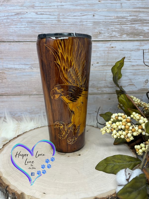 Image of 30-32oz Eagle Woodgrain Tumbler