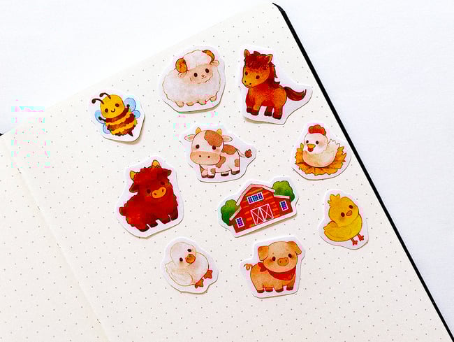 Farm Friends Washi Stickers