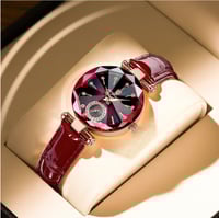 REF : 01 - Women Watch Fashion Diamond Dial look Leather Quartz