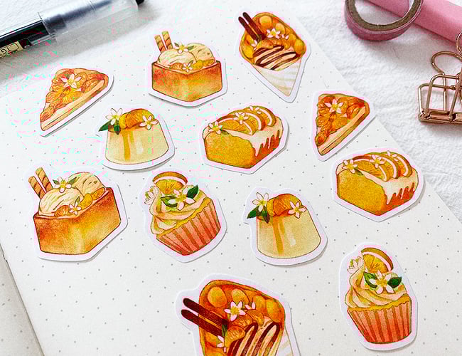 Orange Blossom Desserts Washi Stickers