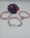 ROSE QUARTZ & HEMITITE BANGLES WITH CHARMS- list number of bangle you want