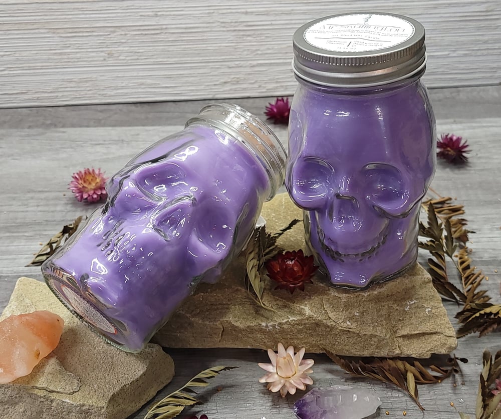 Image of Mr. Skullington (Purple)  Soy Wax Candle & Tumbler