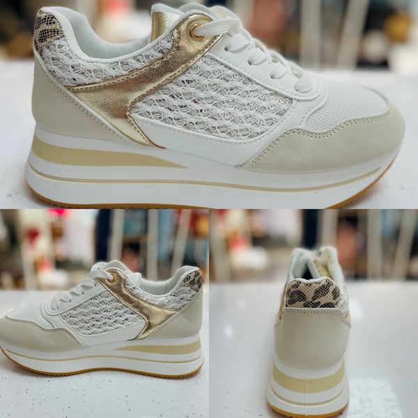 Image of Trainers with Lace Detail