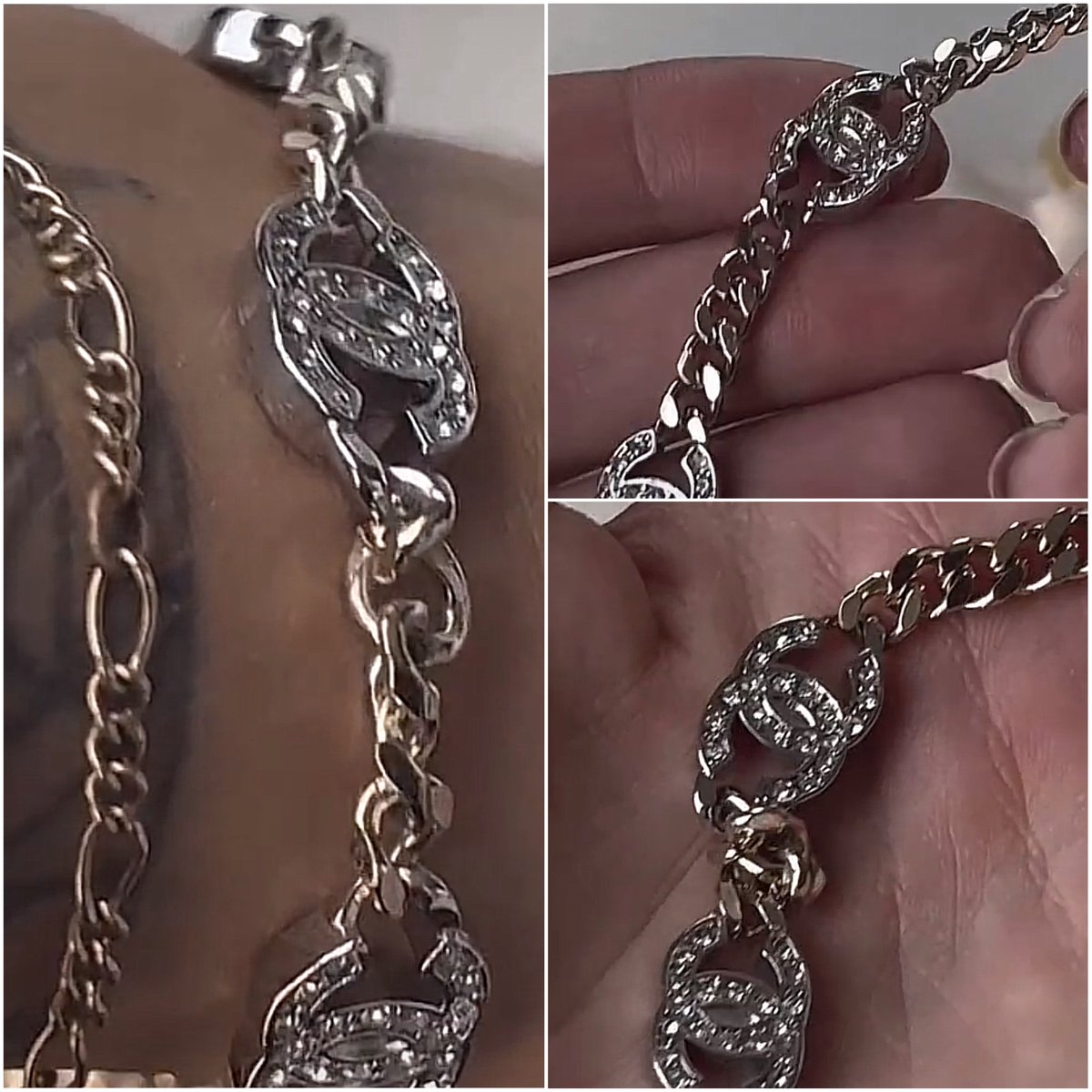 Image of NOW $398 💥 CC Interlocking Crystal Link Bracelet 