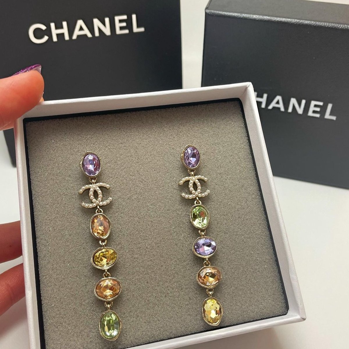 Image of (THIS ITEM SOLD AT POPUP) Chanel Crystal Earrings 
