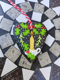 Christmas candle slate heart