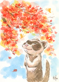 Image 1 of Maple Wishes - Ferret 1/1 original painting