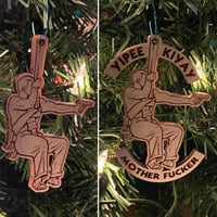 Image 1 of Die Hard John McClane Swinging From a Fire Hose Nakatomi Plaza Ornament