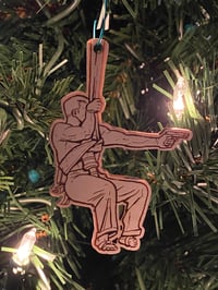 Image 4 of Die Hard John McClane Swinging From a Fire Hose Nakatomi Plaza Ornament