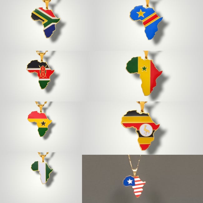 Map of Africa with Flag 