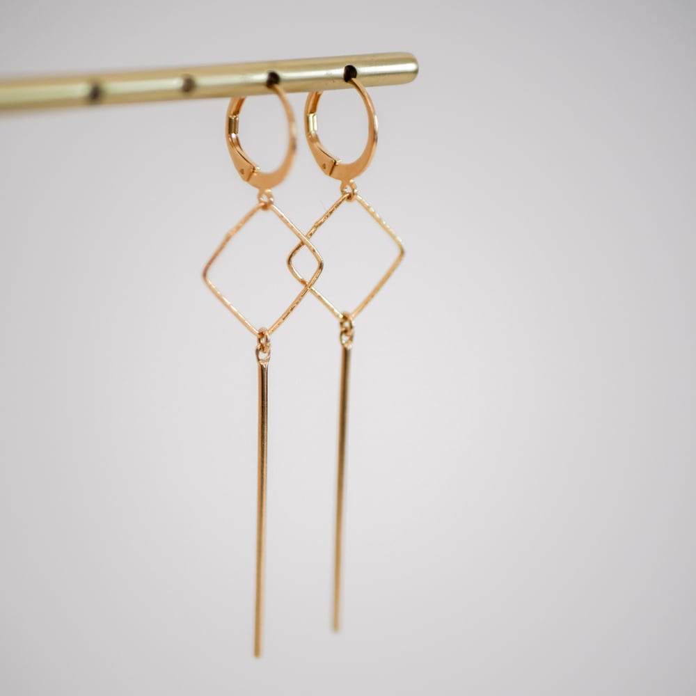 Image of Boucles d'Oreilles KIZA Tiges Dorées