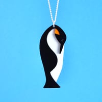 Image 2 of Shy Penguin Brooch or Necklace